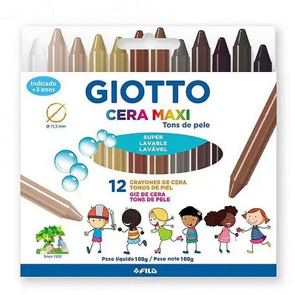 Giz De Cera Maxi Tons De Pele c 12 Cores - GIOTTO