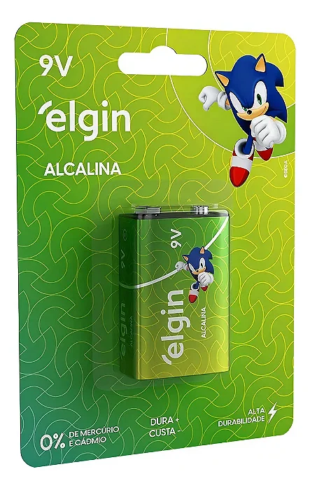 Bateria Alcalina Elgin com 1 unidade 9V Pilha