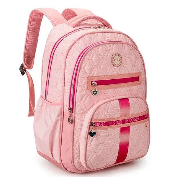 Mochila Costas Kika Be Youself It's School Rosa Nova Rio
