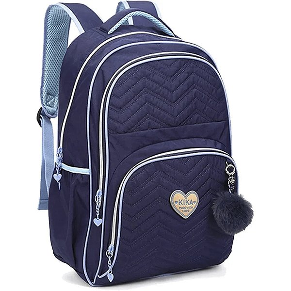 Mochila Kika Azul Notebook Com Chaveiro - Nova Rio