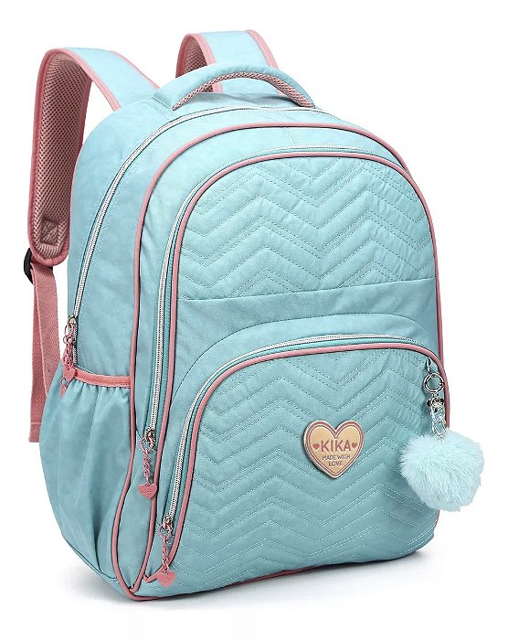 Mochila Kika Verde Notebook Com Chaveiro - Nova Rio