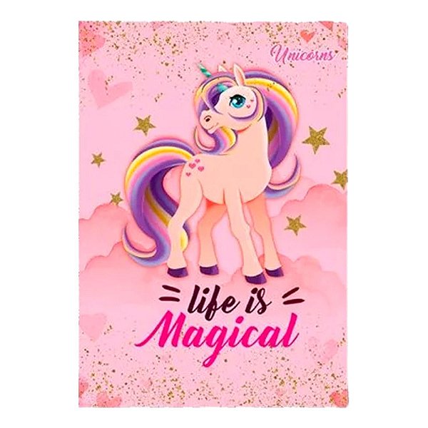 Caderno Brochurão Unicorns 96 Folhas - Máxima Cadernos