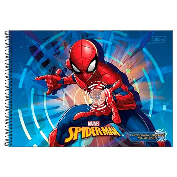 Caderno de Cartografia e Desenho 80 fls Homem Aranha - Tilibra