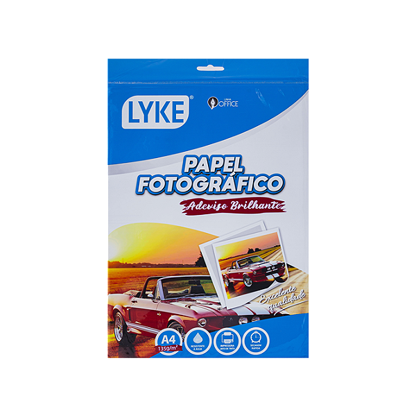 Papel Fotografico Adesivo- A4 - 135g - Lyke 20 Unidades