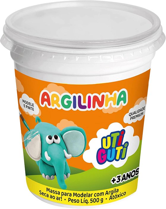 Argila Escolar para Modelar 500 Gr Uti Gutti