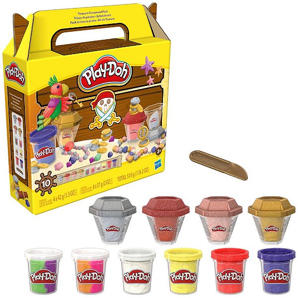 Massinha Play doh Hasbro 10 Potes Tesouro F7380
