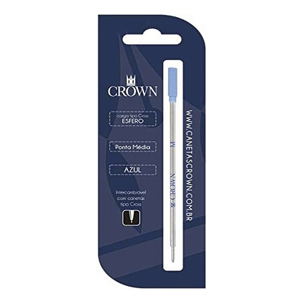 Carga de caneta esfero Tipo Cross Azul Crown