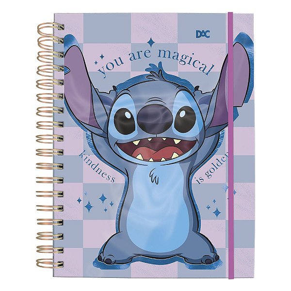 Caderno Smart Universitário Disney Stitch 80 Folhas Reposicionáveis
