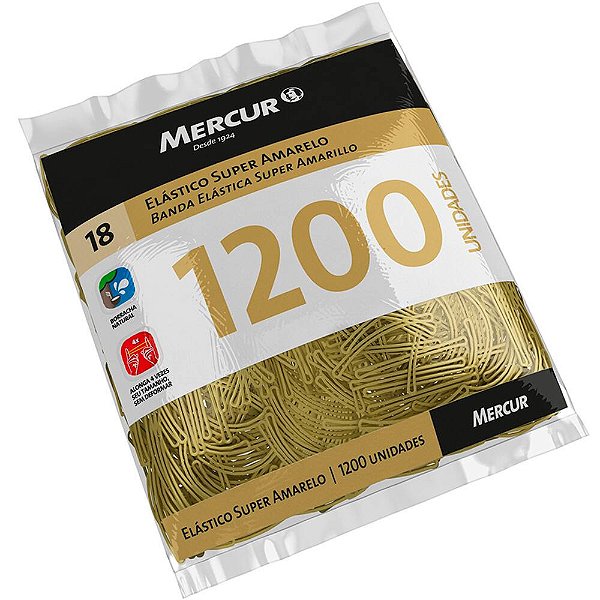 Elastico Amarelo n18 com 1200 unid Mercur