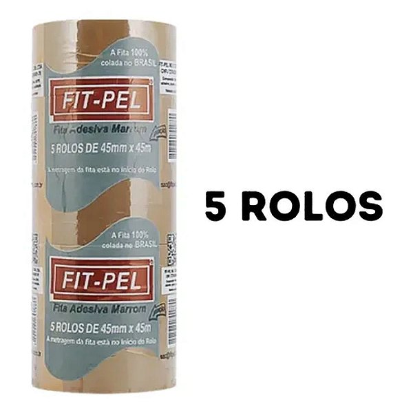 Fita Empacotar Marrom  Fit -Pel 45mmx45m Pct c/ 5 unid