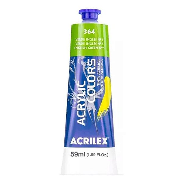 Tinta Acrylic Colors Acrilex Bisnaga C/59ml Verde Ingles