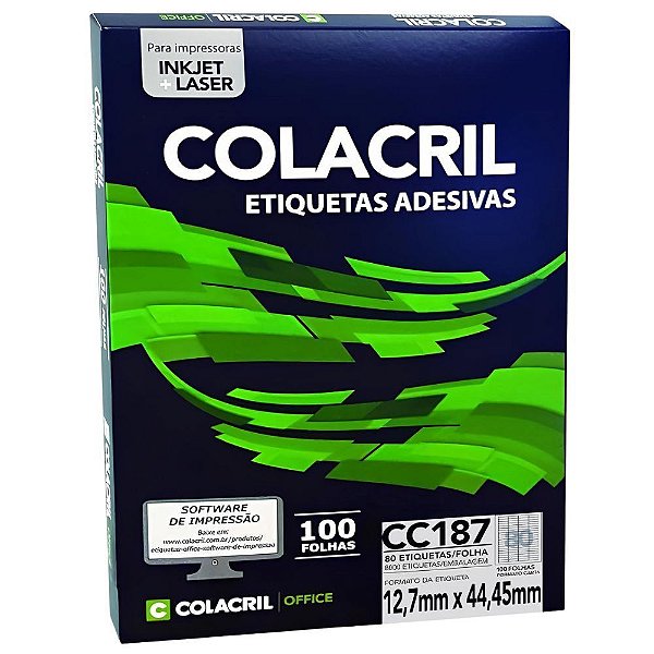Etiqueta Adesiva cc187 80 Etiq 12,7x44,45