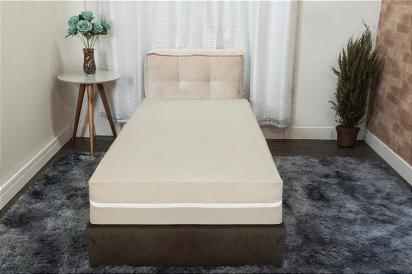 Capa Colchão Napa Hospitalar Impermeável Com Zíper Solteiro Box 1,88x0,88x0,25m