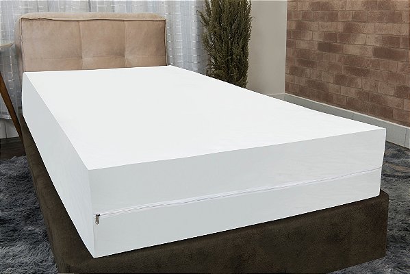 Capa Colchão Impermeável Com Zíper Solteiro Box 1,88x0,88x0,25m