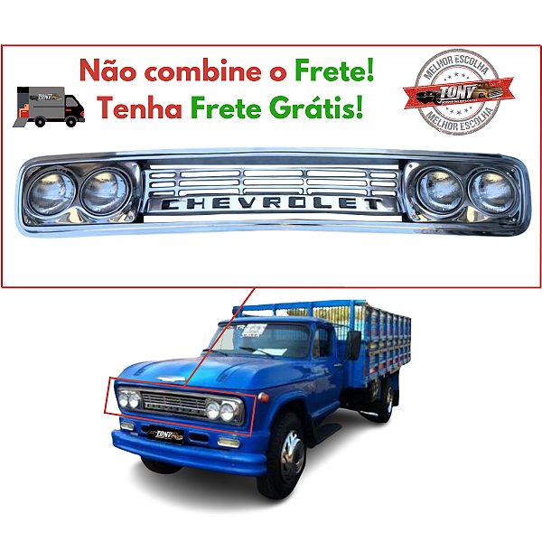 Grade Dianteira 4 faróis Chevrolet C10 C14 C15 C60 C65
