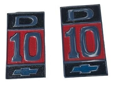 Par Emblema Plaqueta D10 Paralama Lateral Dianteiro Cromado
