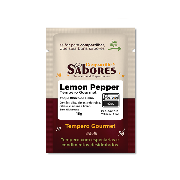 Lemon Pepper 15g - Sem Glutamato - Tempero Gourmet com toque Cítrico e Especiarias