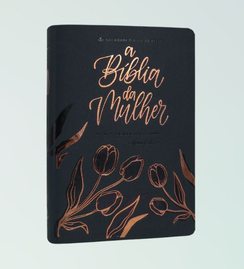 Bíblia da Mulher Nova Edição A.R.C - Capa Azul Tulipa Portátil