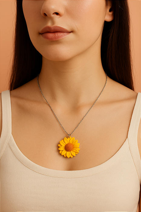 Colar Primavera - Rosa, Margarida ou Girassol