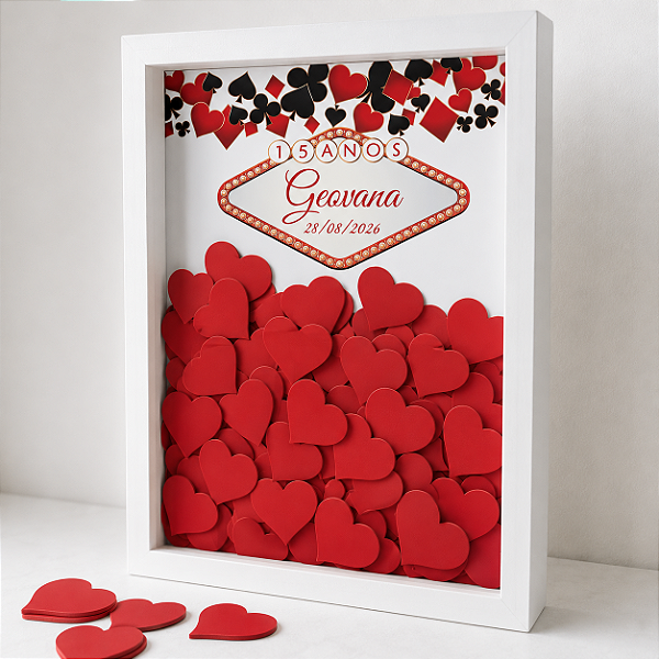 Quadro de assinaturas debutante/aniversário - Cassino/Vegas