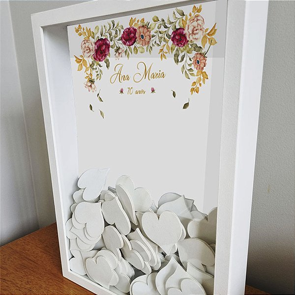 Quadro de assinaturas - floral para aniversário