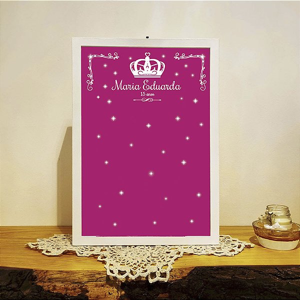 Quadro de assinaturas Debutante - Tema Princesa
