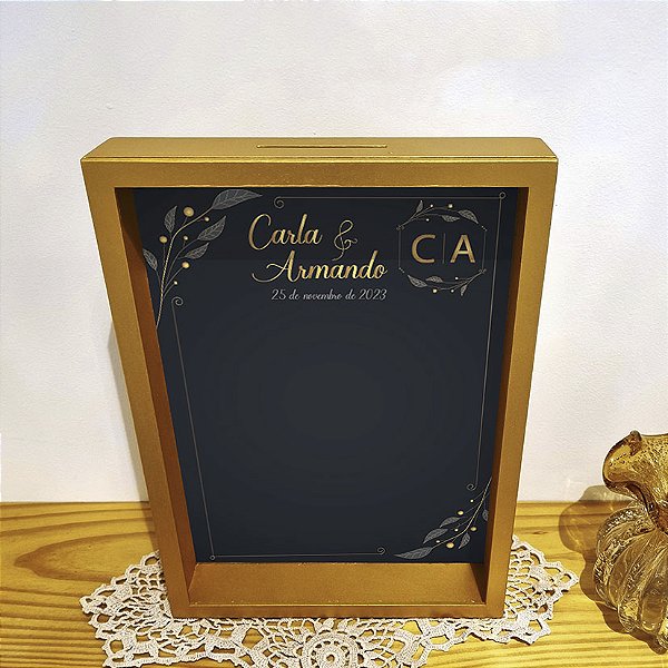 Quadro de assinaturas para casamento e bodas dourado