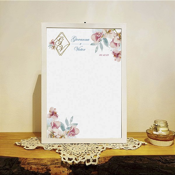 Quadro de Assinaturas para casamento e bodas Orquídea