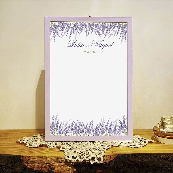 Quadro de Assinaturas Casamento - lavanda