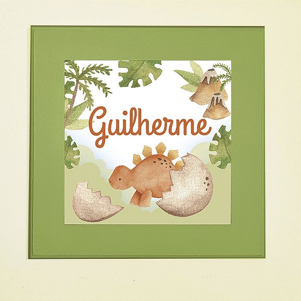Quadro Infantil com moldura personalizada - Dinossauro