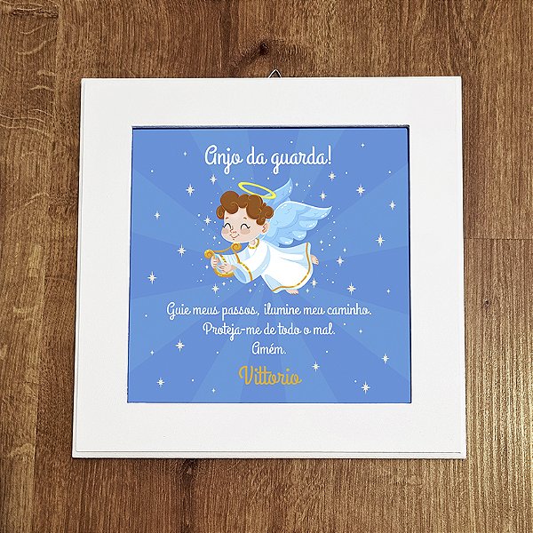 Quadro Infantil Prece ao Anjo da Guarda