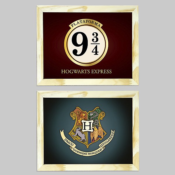 Kit com 2 quadros tema Harry Potter
