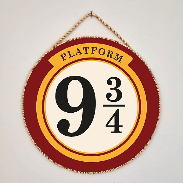 Placa Decorativa Plataforma 9 3/4 de Hogwarts - Harry Potter - 25 cm