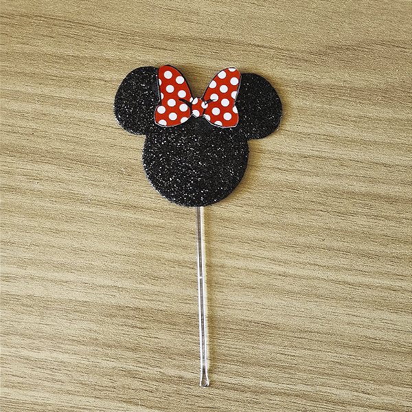 Topo para Docinhos - Minnie com brilho (6 Unidades)