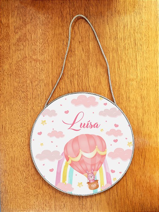 Placa pra Porta da Maternidade Balão (opção Menina e Menino)