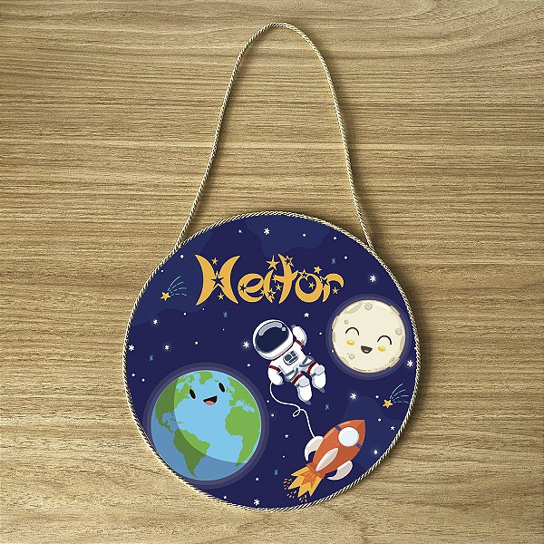 Placa para Porta da Maternidade tema Astronauta