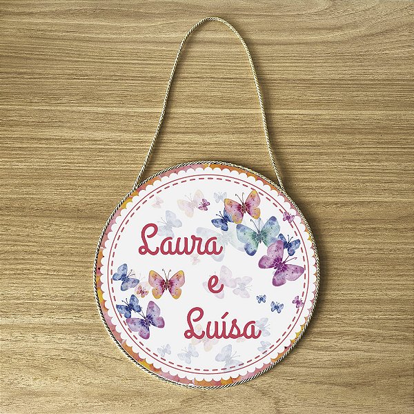 Placa para Porta da Maternidade tema Borboletas