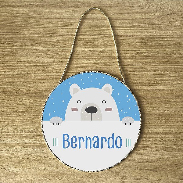 Placa para Porta da Maternidade tema Urso Polar