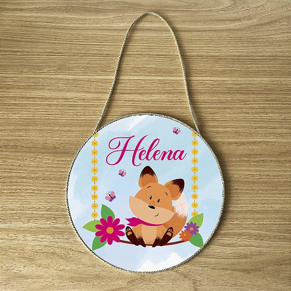 Placa para Porta da Maternidade tema Raposa