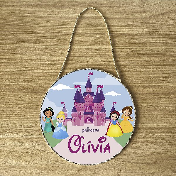 Placa para Porta da Maternidade tema Princesas
