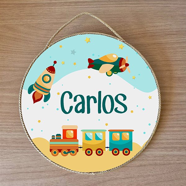 Placa para Porta da Maternidade tema Brinquedos - 25 cm