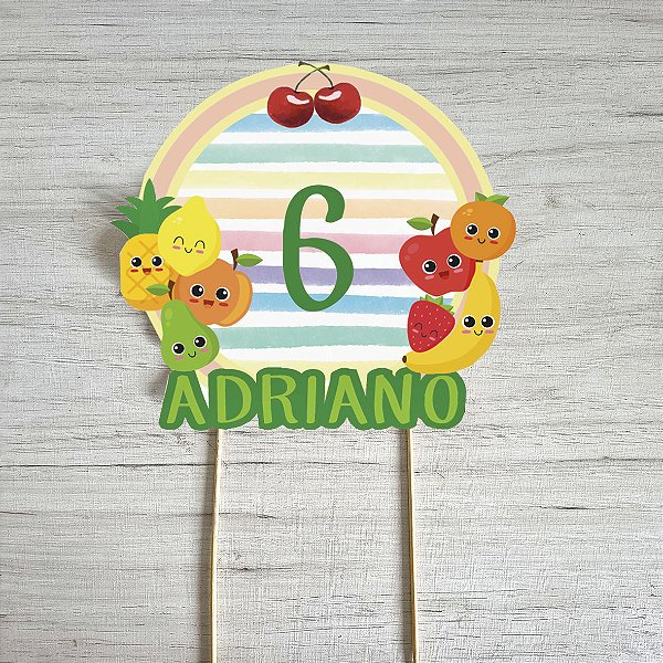 Topo para Bolo Frutas / Feirinha (opção para menino e para menina)