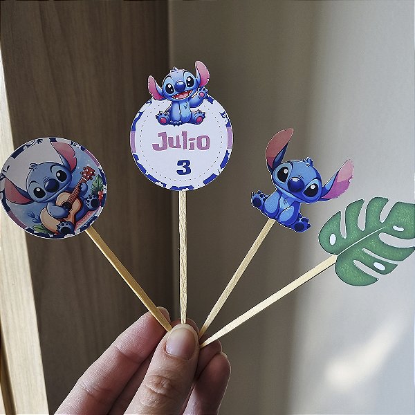 Topo para Docinhos - Stitch (8 unidades - opção para menino e para menina)