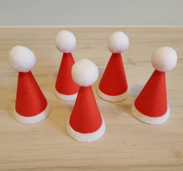 Chapéu pequeno decorativo para doces ou mesa Tema Natal - com 15 unidades