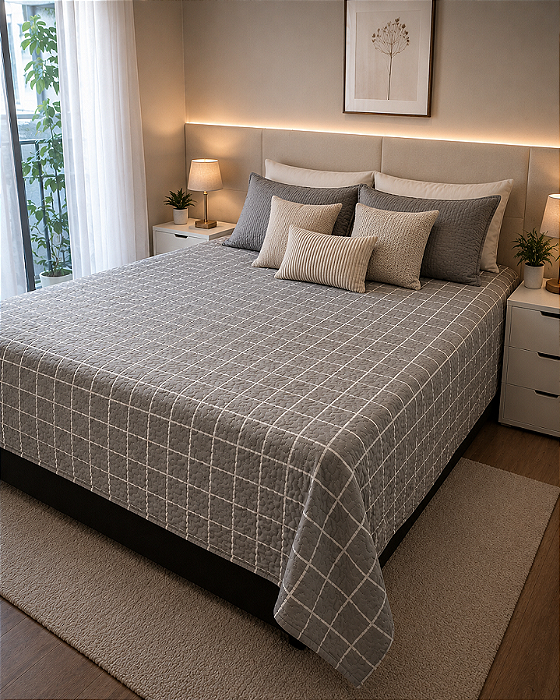 Cobredom Casal Leve Dupla Face Cobertor e Colcha Cobre-leito Estampado - 195 x 215 cm Homeland