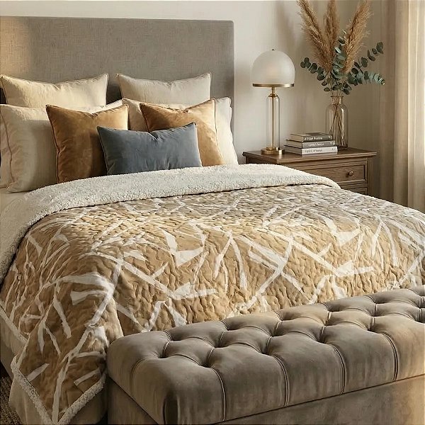 Cobredom Casal Dupla Face Cobertor e Colcha Cobre-leito Estampado - 195 x 215 cm Homeland