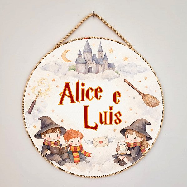 Placa para Porta da Maternidade tema Hogwarts amigos Harry Potter - 25 cm
