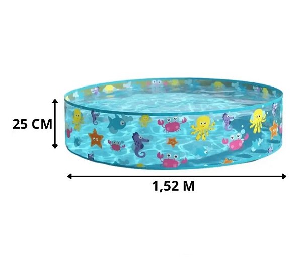 Piscina Fundo do Mar Semirrígida 500L - 152 cm de diâmetro x 25 cm de altura - Bel