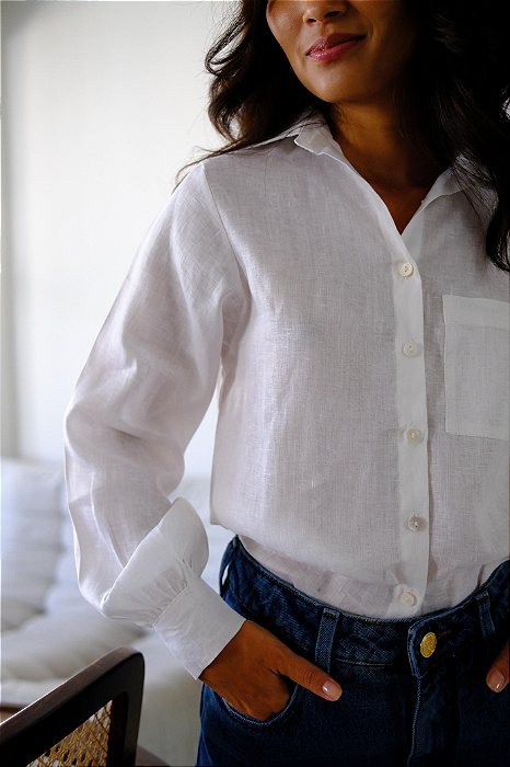 Camisa puro linho branca