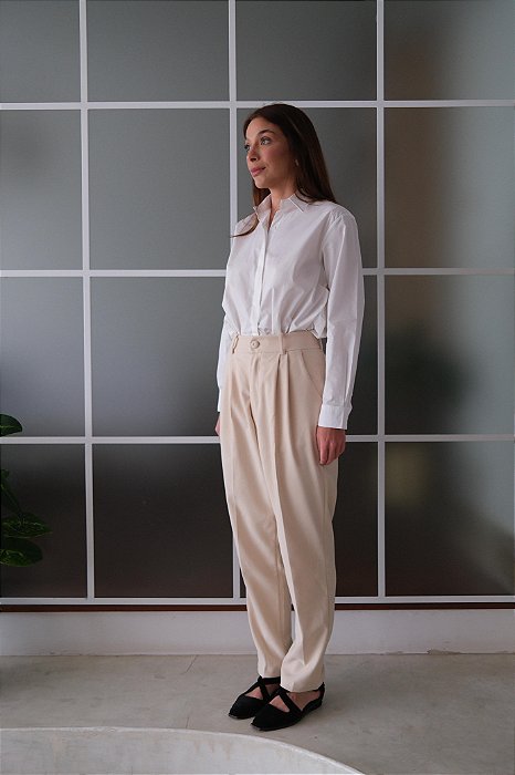 Calça tradicional camurça marfim